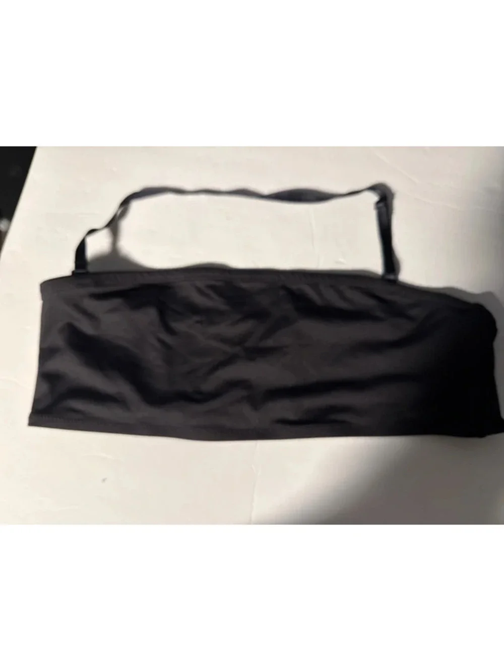 Skims Signature Swim Bandeau Bikini Top in Black Size Large